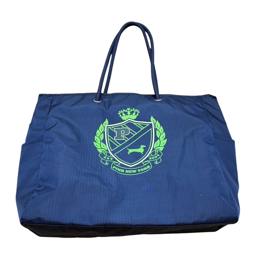 NWOT Victorias Secret PINK Tote Bag Navy Blue Crest Dog Logo